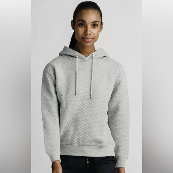 ZYIA ACTIVE Quilted Gray Diamond Hoodie - Picture 2 of 10